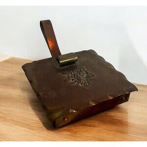 Vtg Drumgold Copper Silent Butler Storage Box Crumb Catcher GRAPE BERRIES 3D